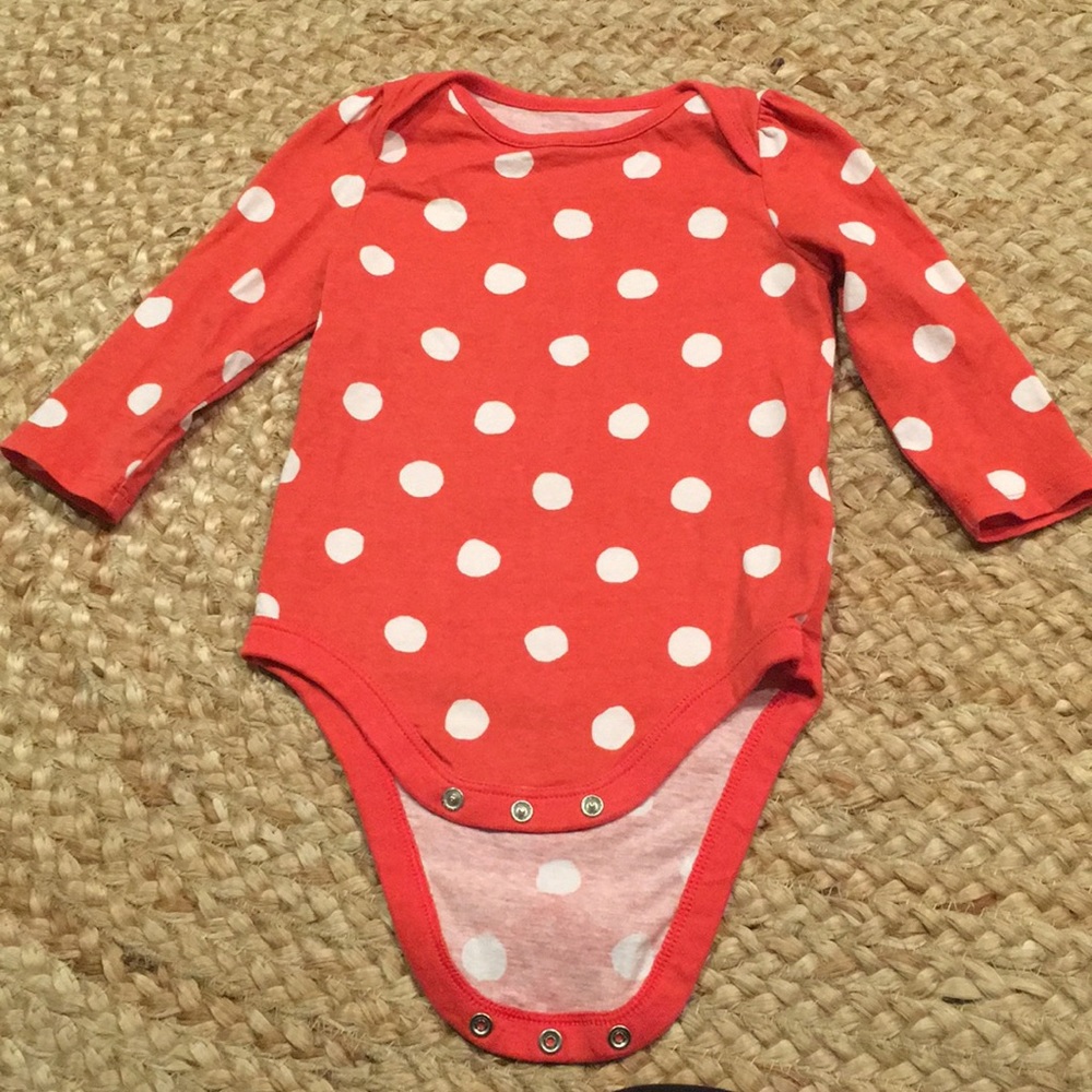 Baby Gap girls red polka dot onesie